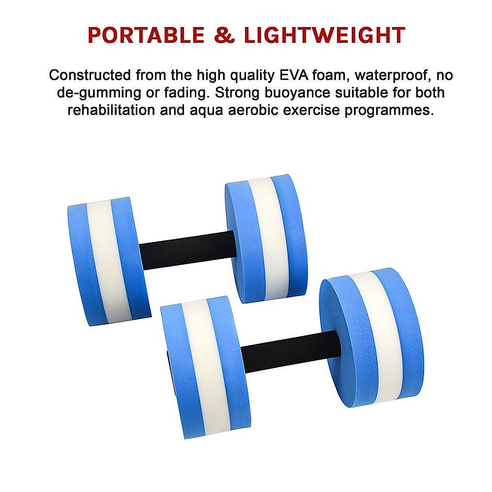 Water Aerobics Dumbbell Set of 2 EVA Aquatic Barbell for Aqua Fitness