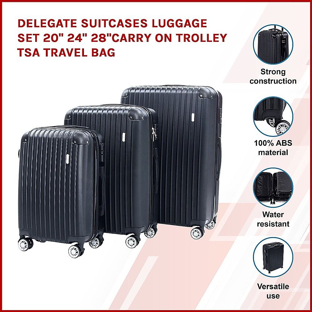 Luggage Set Delegate Suitcases 20" 24" 28" Carry-On Trolley TSA Travel Bag