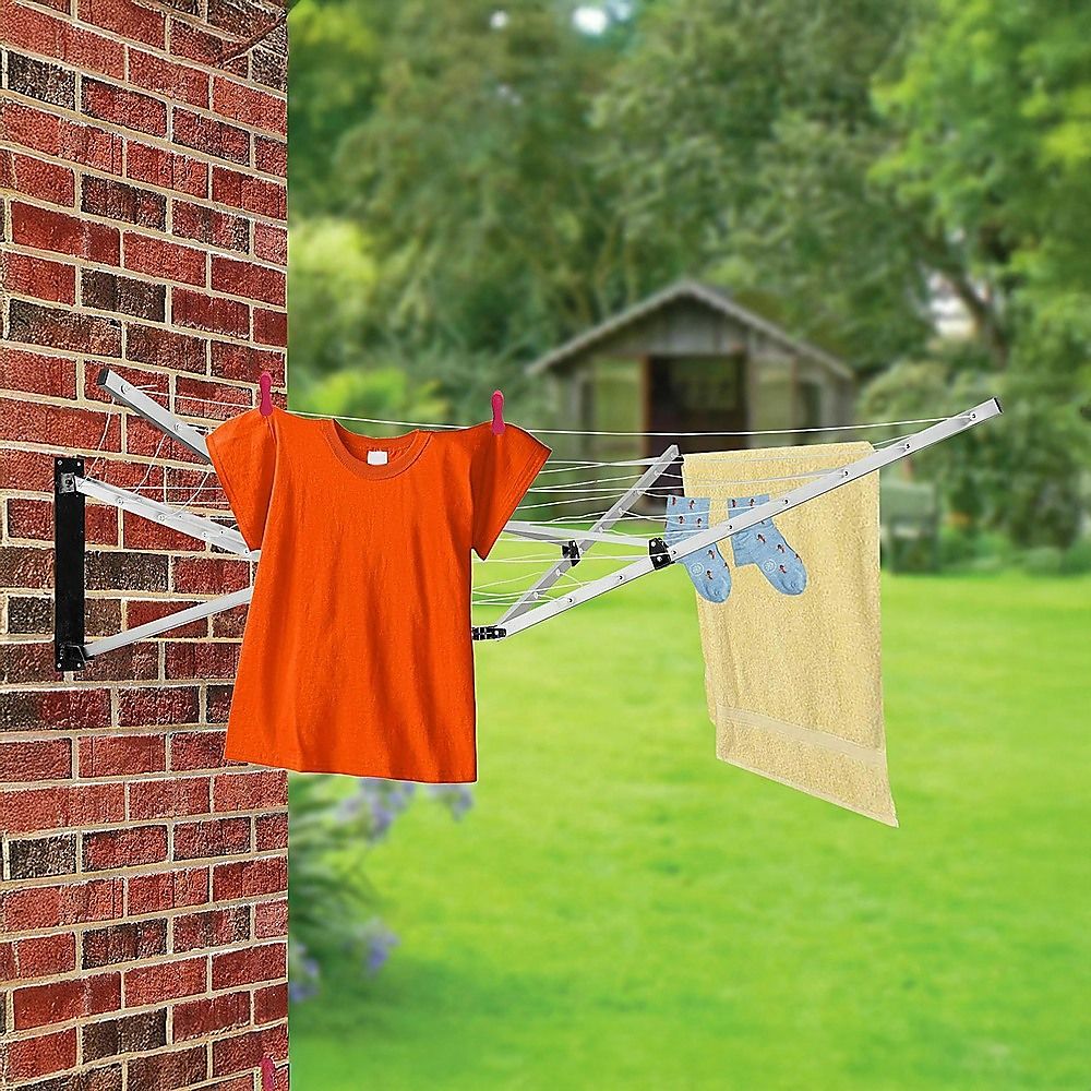 Wall Hang Clothes Airer Dryer 26m 5 Arm Mountable Washing Line for Bathroom & Kitchen