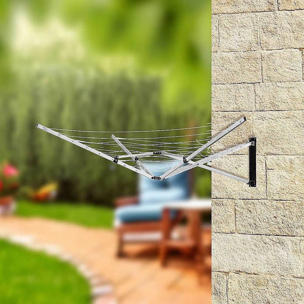 Wall Hang Clothes Airer Dryer 26m 5 Arm Mountable Washing Line for Bathroom & Kitchen
