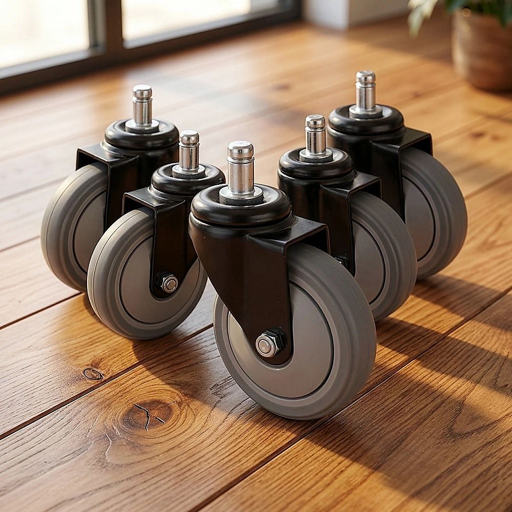 Office Chair Caster Wheels Set of 5 - Heavy Duty & Safe for All Floors with Universal Fit