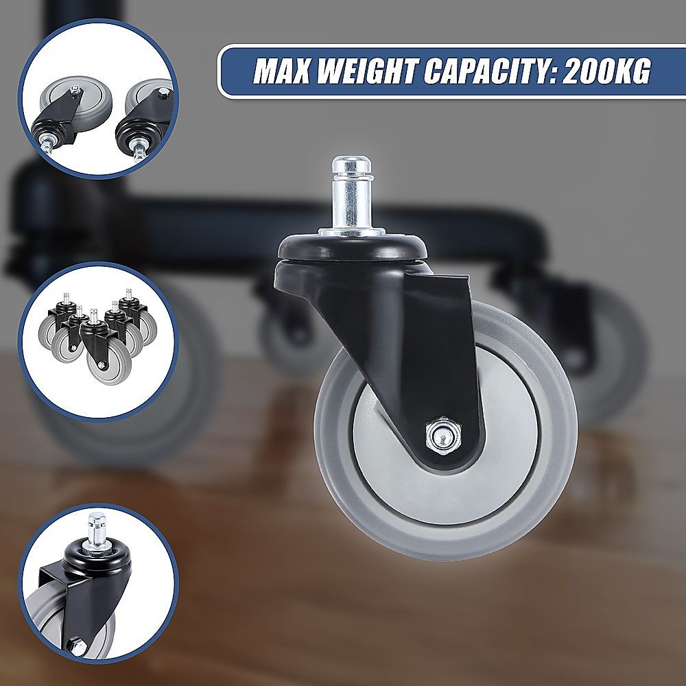 Office Chair Caster Wheels Set of 5 - Heavy Duty & Safe for All Floors with Universal Fit