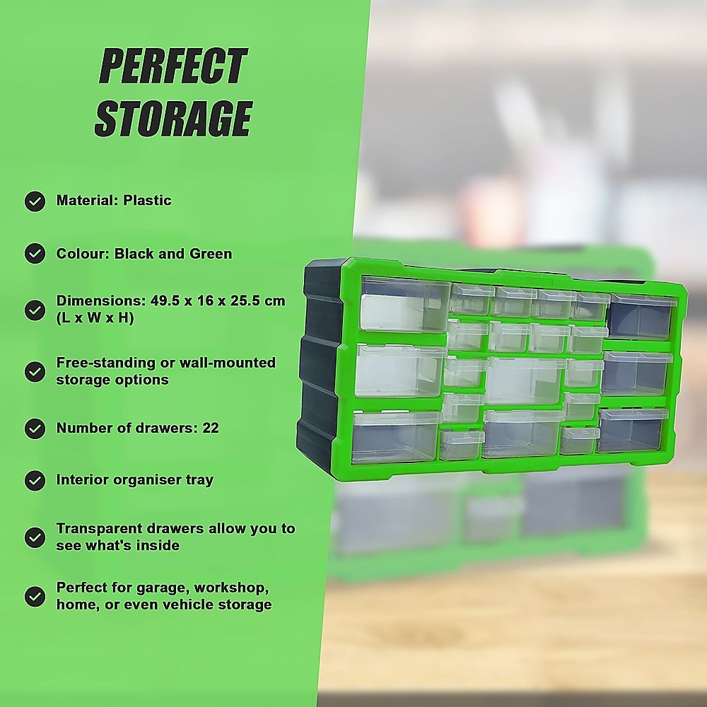 Multi Drawer Parts Storage Cabinet Unit Organizer 22 Home Garage Tool Box