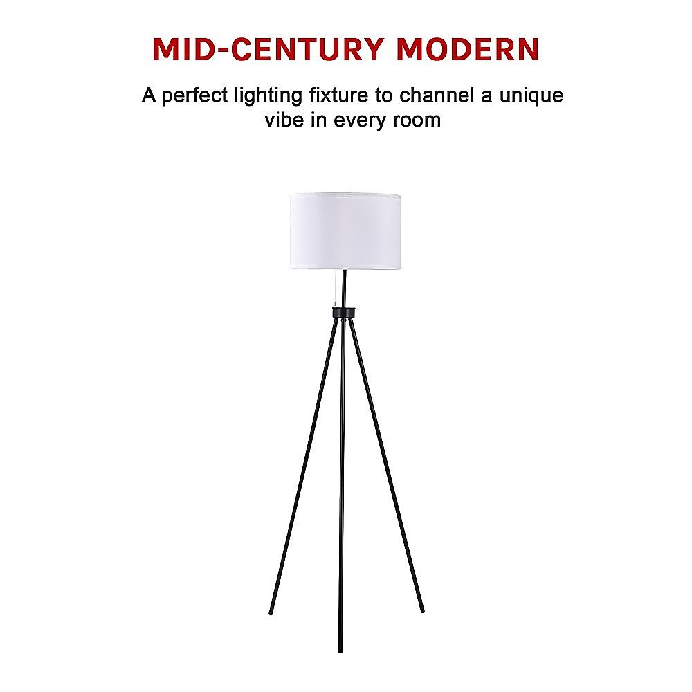 Floor Lamp Mid-Century Modern Tripod Decor Living Room Standing