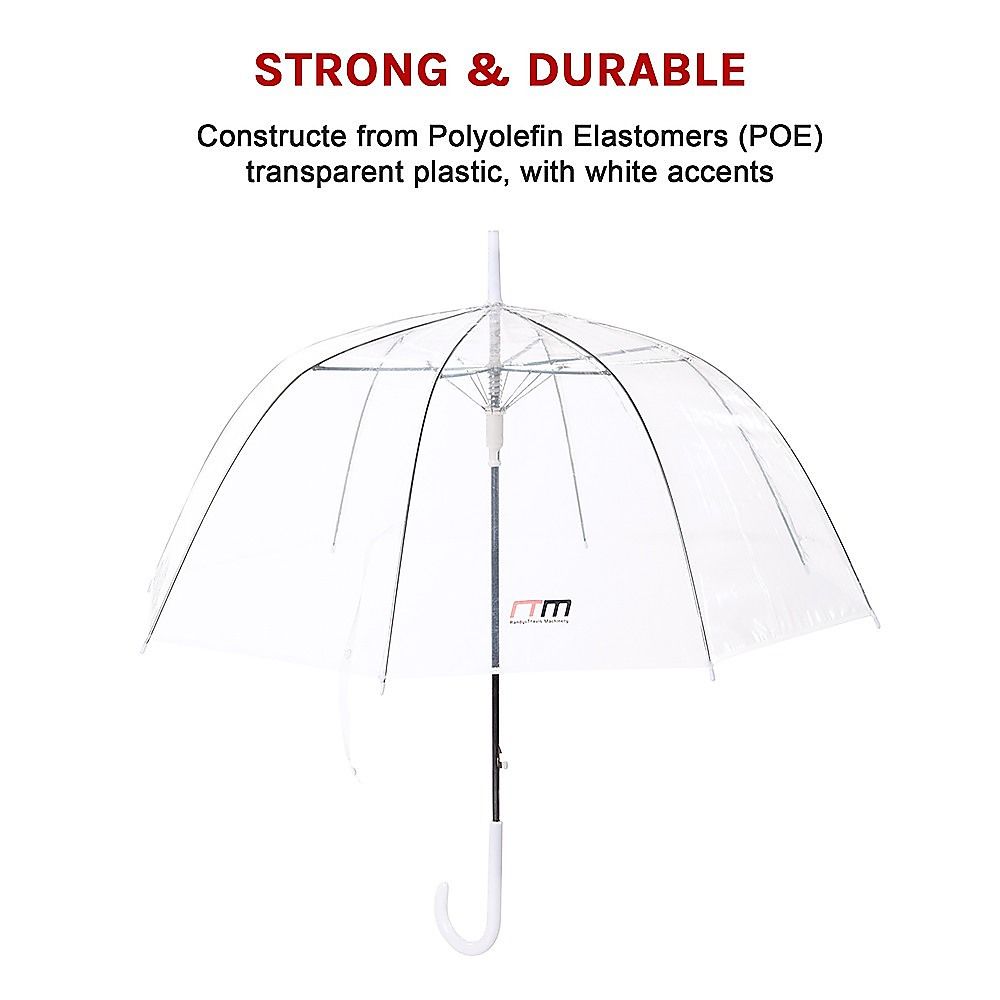 Clear Transparent Rain Walking Umbrella Parasol 5x PVC Dome Wedding Party Favor