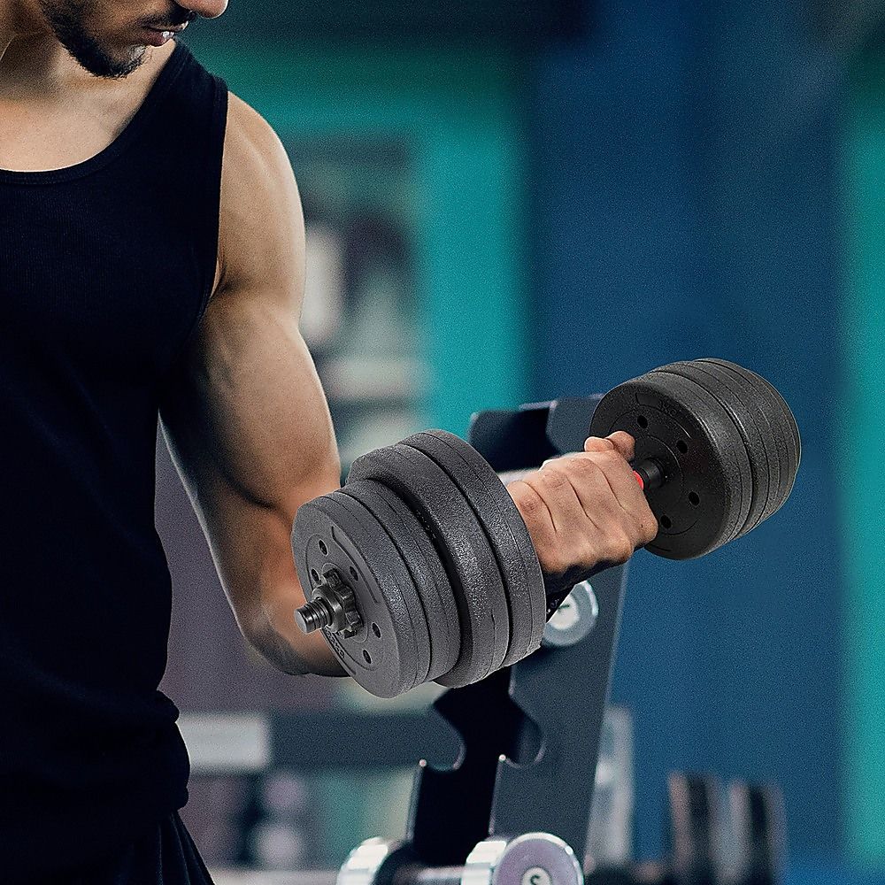 Dumbbell Set 20kg Home Gym Fitness Weights Bar Plates