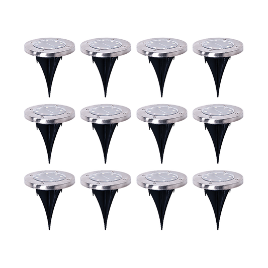 Solar Powered LED Inground Buried Recessed Lights 12x for Garden, Outdoor, Deck Path