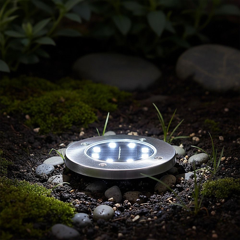 Solar Powered LED Inground Buried Recessed Lights 12x for Garden, Outdoor, Deck Path