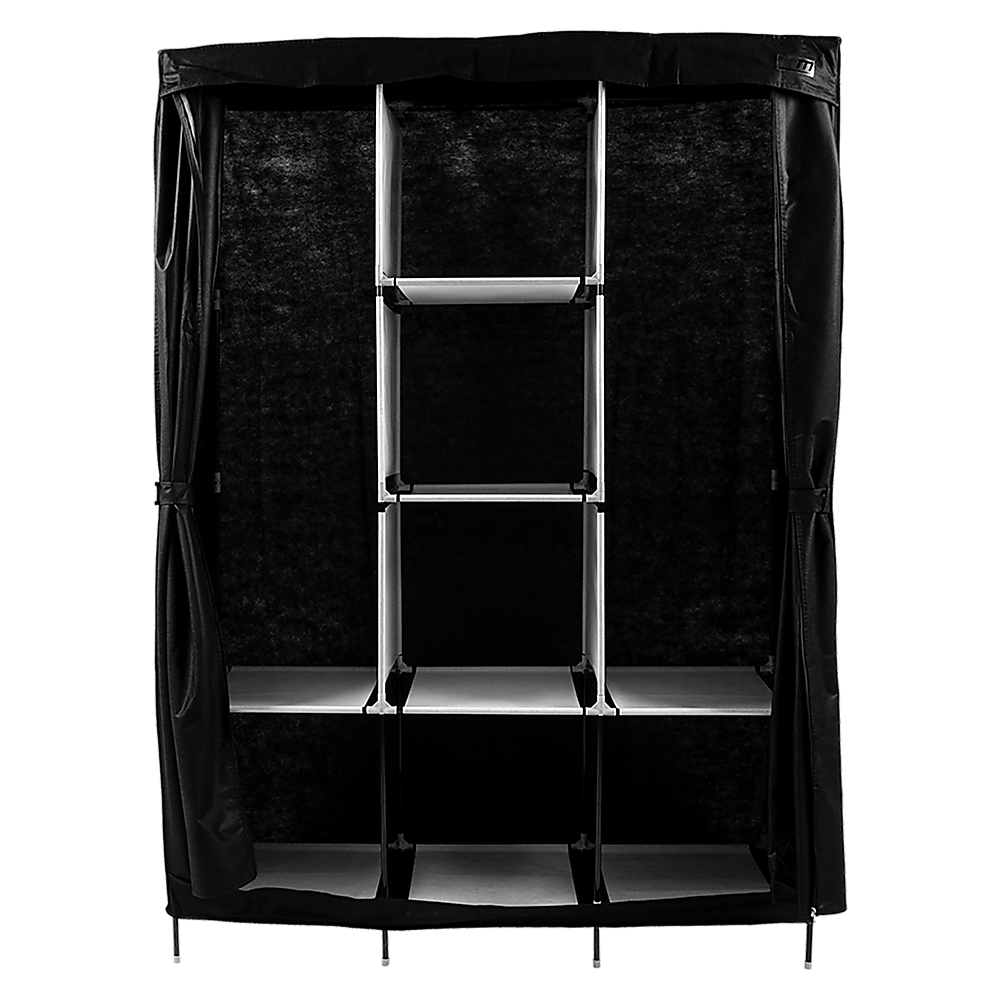 Portable Clothes Closet Large Canvas Wardrobe Storage Organizer with Shelves