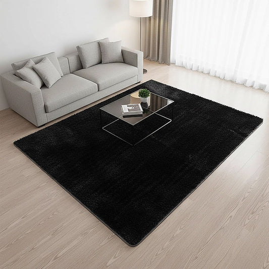 Large Shaggy Floor Rug 230x160cm for Bedroom & Living Room - Black