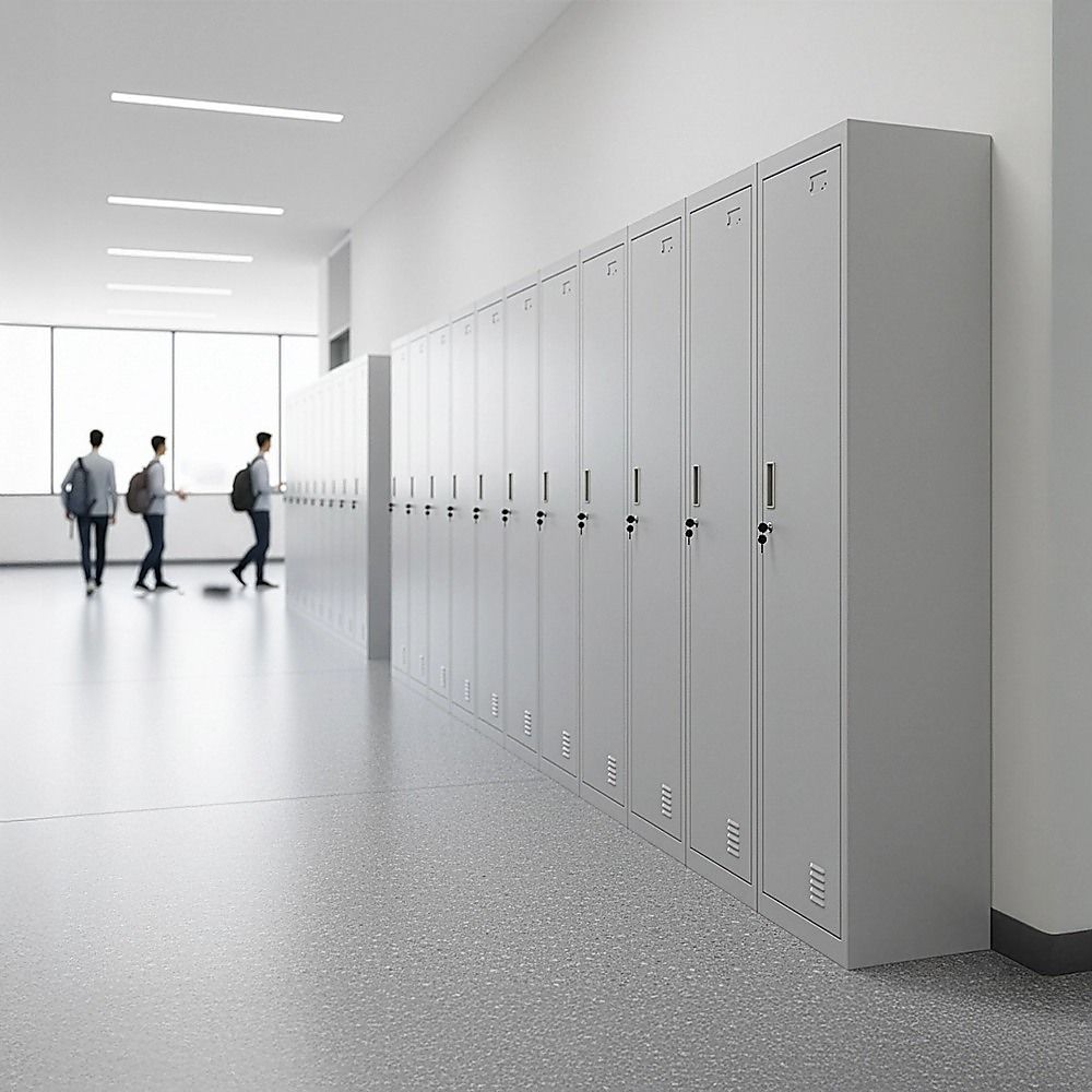 Office Gym Shed Clothing Locker Cabinet One-Door Standard Lock - Grey
