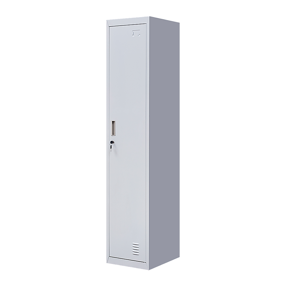 Office Gym Shed Clothing Locker Cabinet One-Door Standard Lock - Grey
