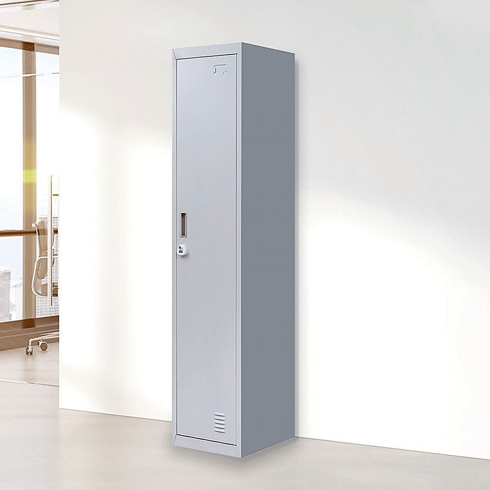 Clothing Locker Cabinet 3-Digit Combination Lock One-Door Office Gym Shed - Grey