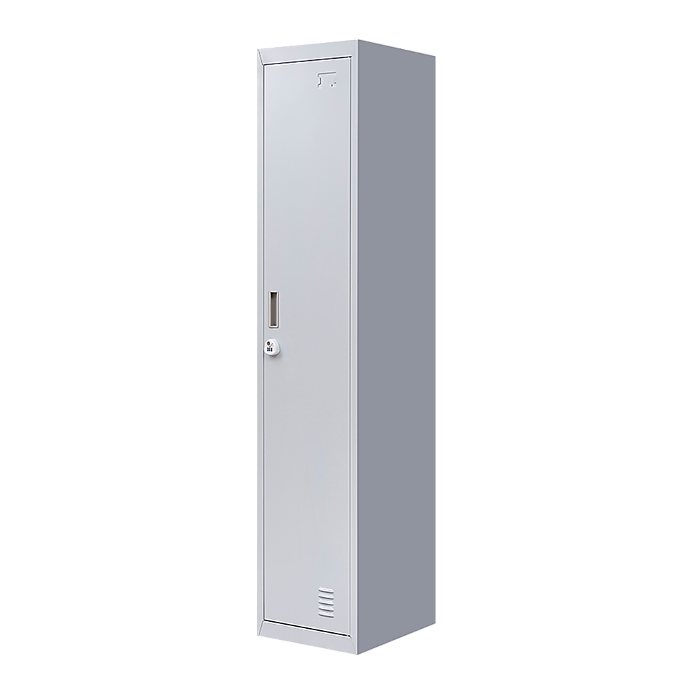 Clothing Locker Cabinet 3-Digit Combination Lock One-Door Office Gym Shed - Grey