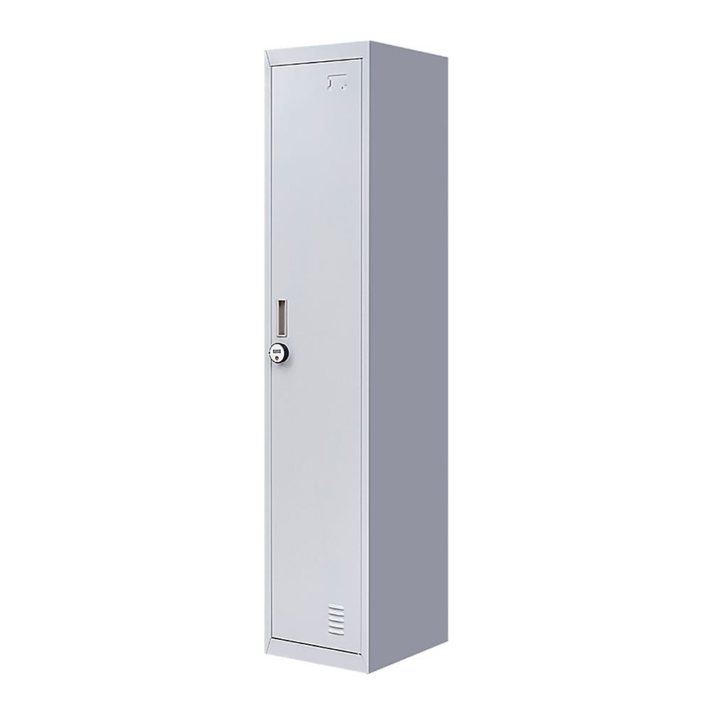 Clothing Locker Cabinet 4-Digit Combination Lock One-Door Office Gym Shed - Grey