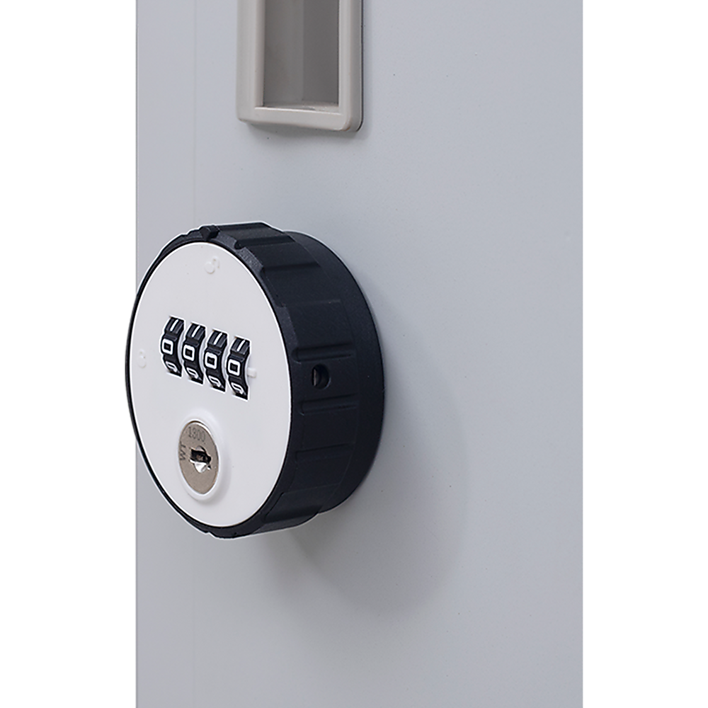 Clothing Locker Cabinet 4-Digit Combination Lock One-Door Office Gym Shed - Grey