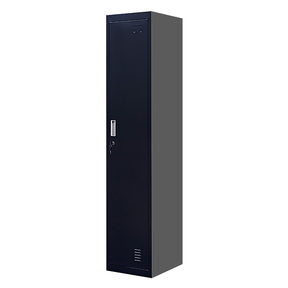 Clothing Locker Cabinet Standard Lock One-Door Office Gym Shed - Black