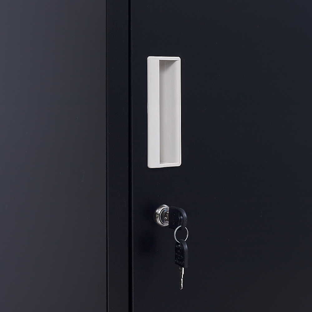 Clothing Locker Cabinet Standard Lock One-Door Office Gym Shed - Black