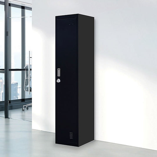 Clothing Locker Cabinet 3-Digit Combination Lock One-Door Office Gym Shed - Black