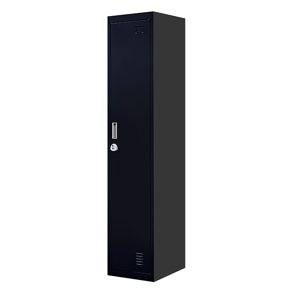 Clothing Locker Cabinet 3-Digit Combination Lock One-Door Office Gym Shed - Black
