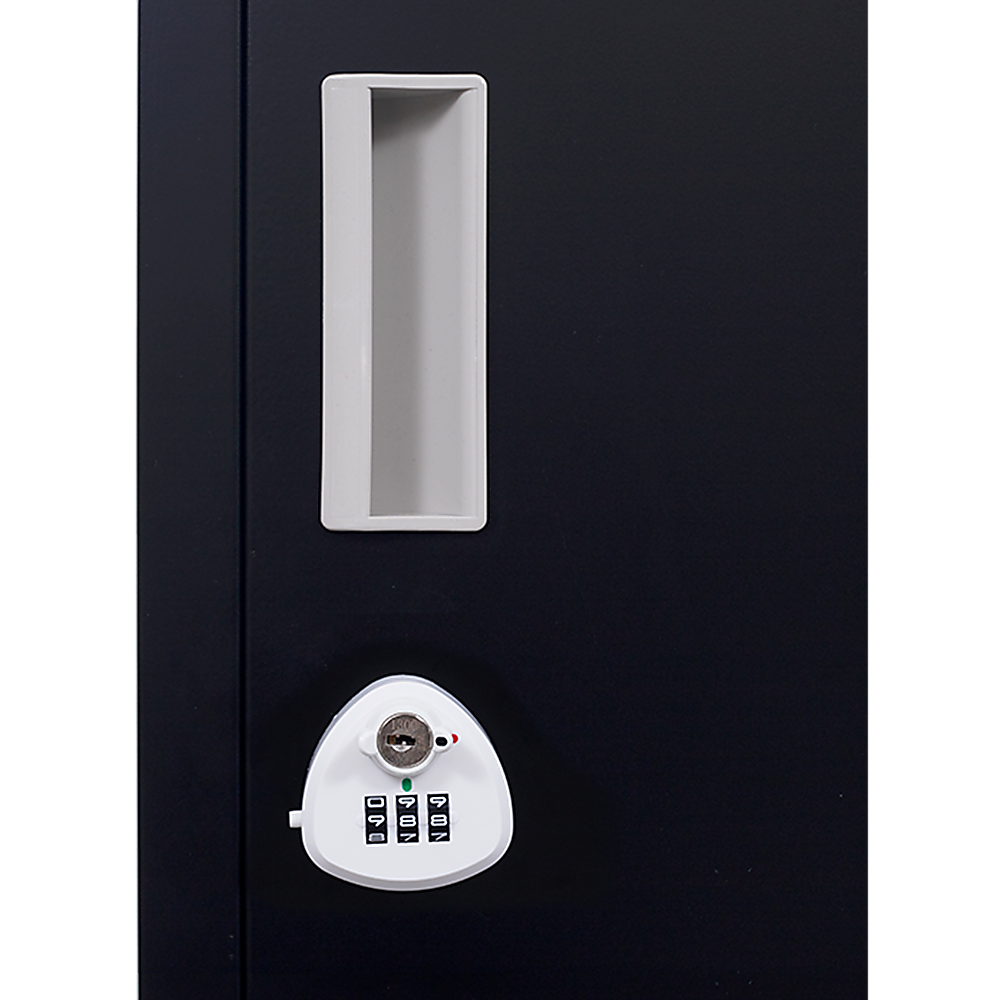 Clothing Locker Cabinet 3-Digit Combination Lock One-Door Office Gym Shed - Black