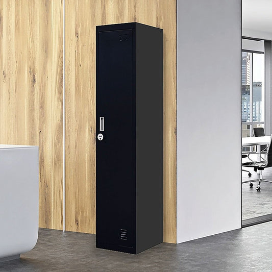 Clothing Locker Cabinet 4-Digit Combination Lock One-Door Office Gym Shed - Black