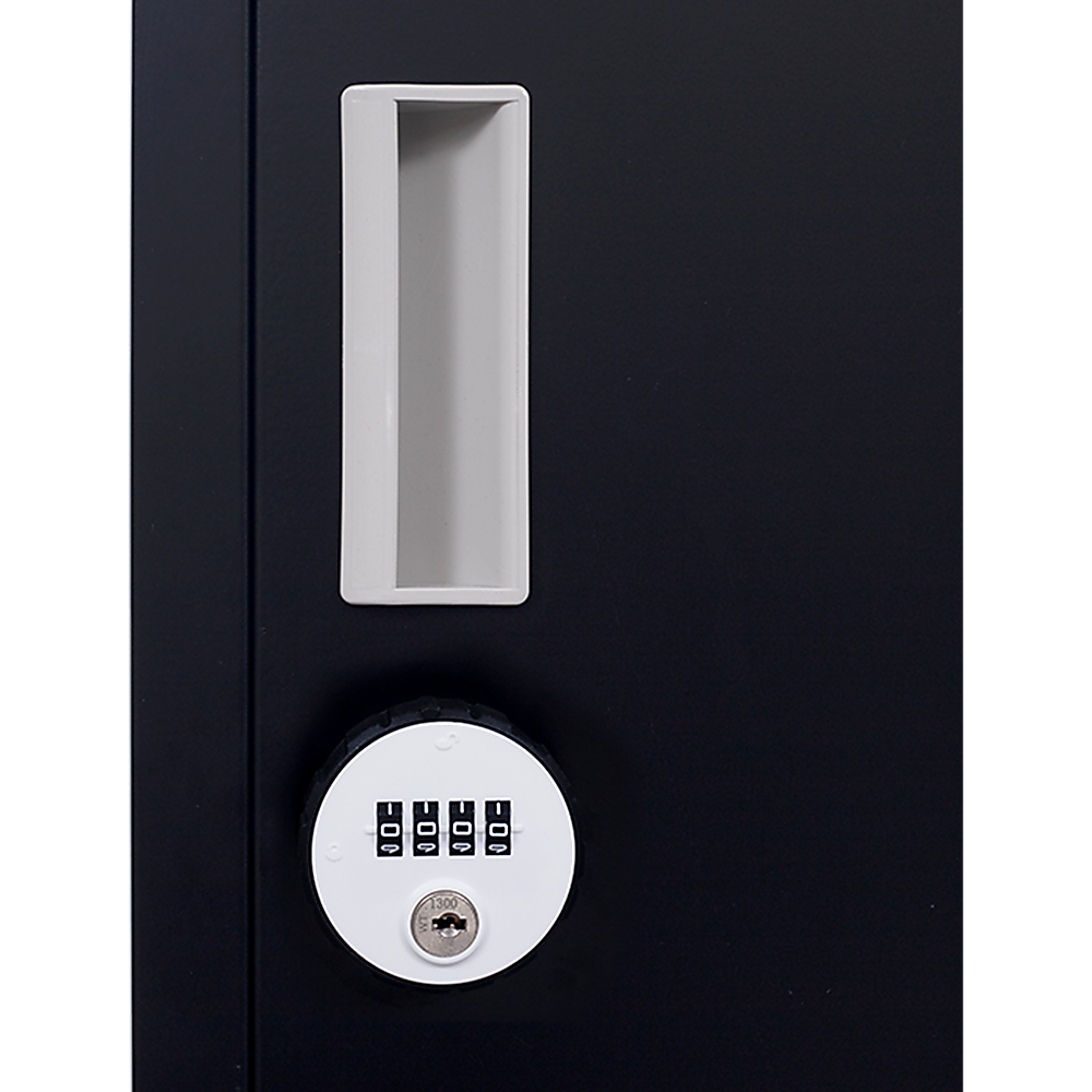 Clothing Locker Cabinet 4-Digit Combination Lock One-Door Office Gym Shed - Black