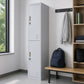 Padlock-Operated Lock 2-Door Vertical Locker for Office Gym Shed School Storage - Grey