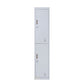 Padlock-Operated Lock 2-Door Vertical Locker for Office Gym Shed School Storage - Grey
