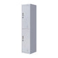 Padlock-Operated Lock 2-Door Vertical Locker for Office Gym Shed School Storage - Grey