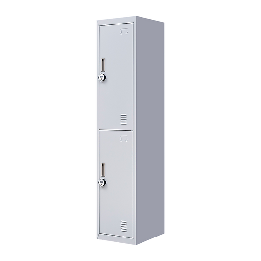 Combination Lock 4-Digit 2-Door Vertical Locker for Office Gym Shed School Storage - Grey