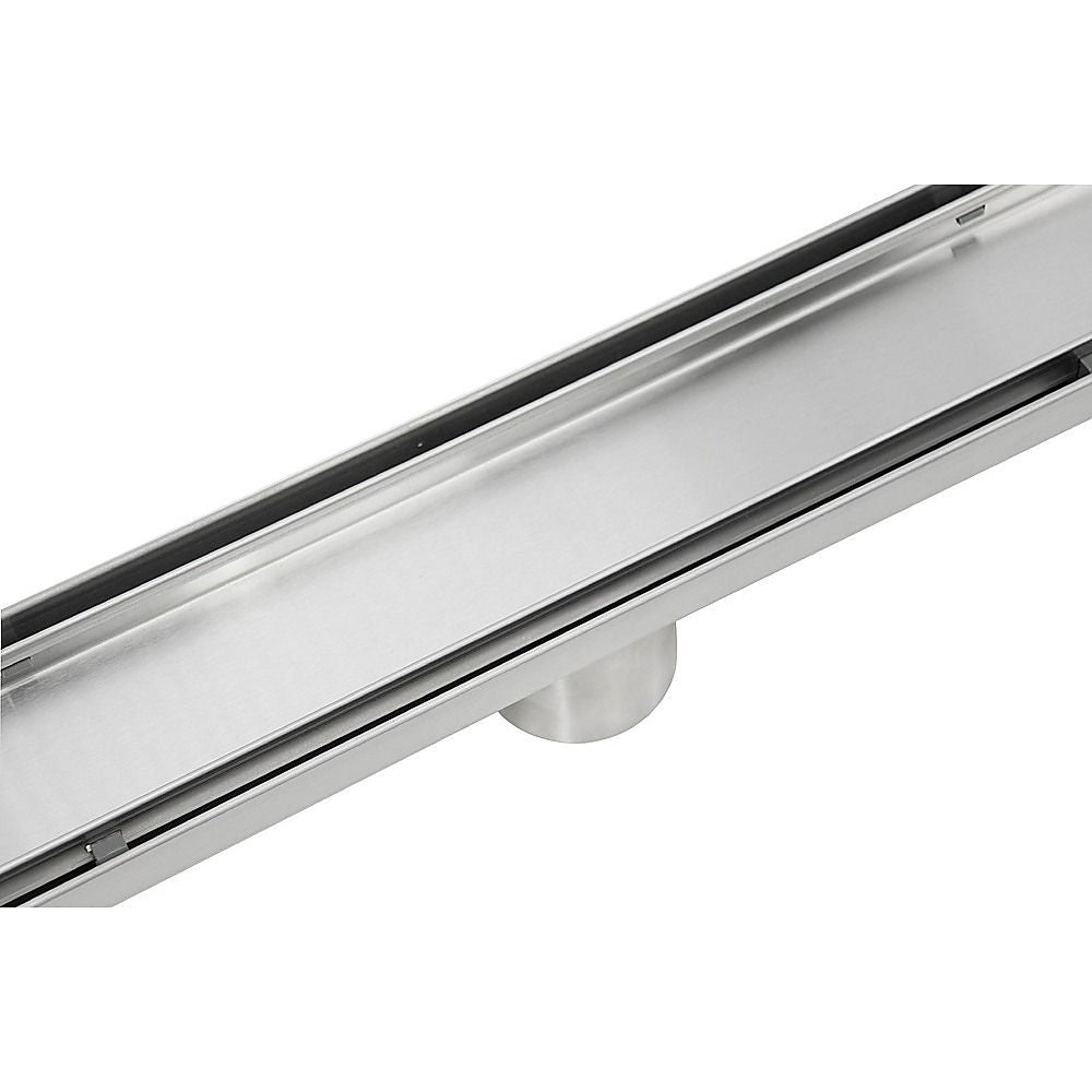 Tile Insert Bathroom Shower Stainless Steel Grate Drain 900mm with Centre Outlet Floor Waste