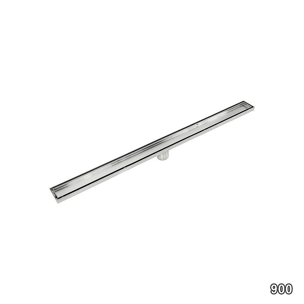 Tile Insert Bathroom Shower Stainless Steel Grate Drain 900mm with Centre Outlet Floor Waste