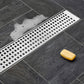 Bathroom Shower Grate Drain 900mm Stainless Steel with Center Outlet & Square Pattern