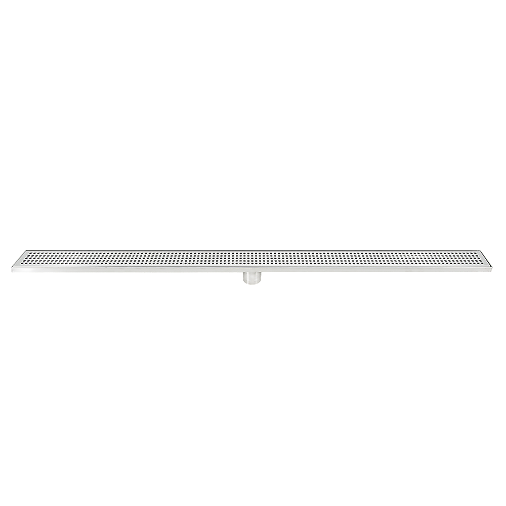 Bathroom Shower Stainless Steel Grate Drain 1200mm with Centre Outlet Floor Waste Square Pattern