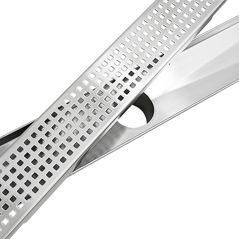 Bathroom Shower Stainless Steel Grate Drain 1200mm with Centre Outlet Floor Waste Square Pattern