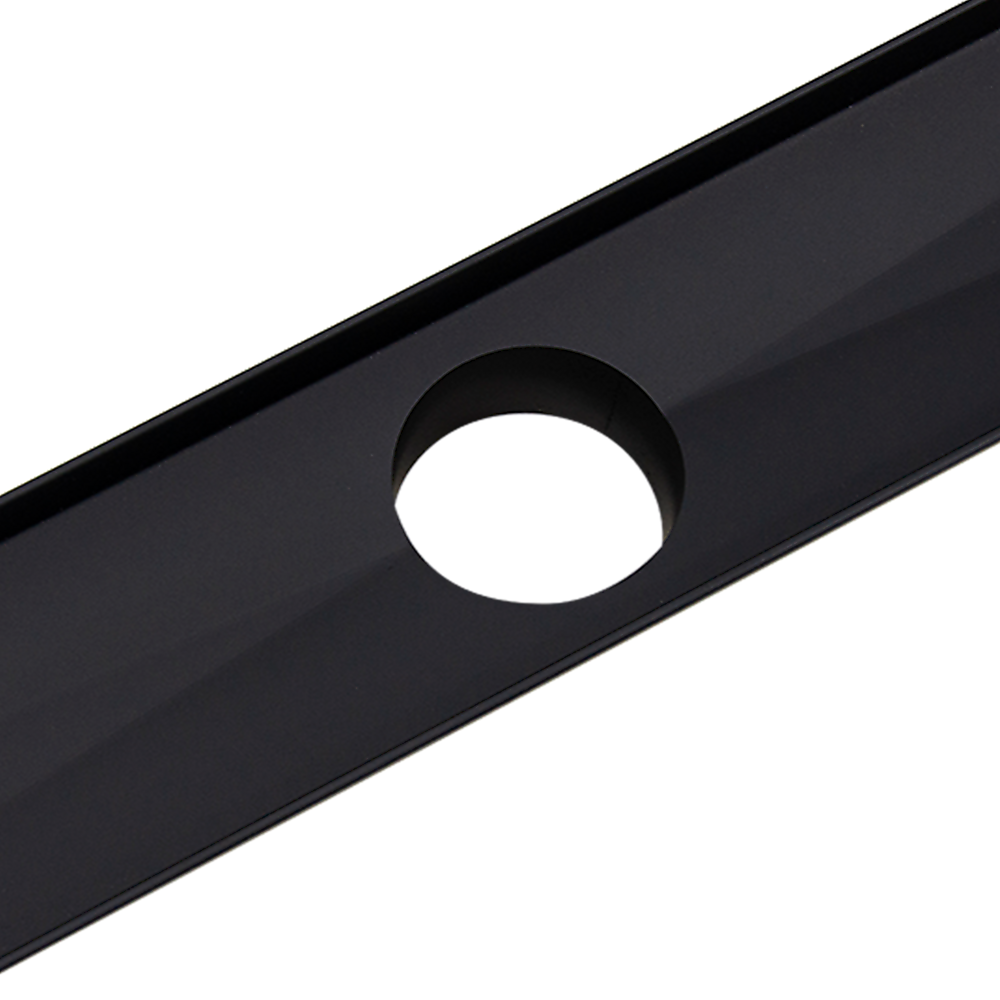 Bathroom Shower Black Grate Drain 1000mm with Centre Outlet Floor Waste Square Pattern