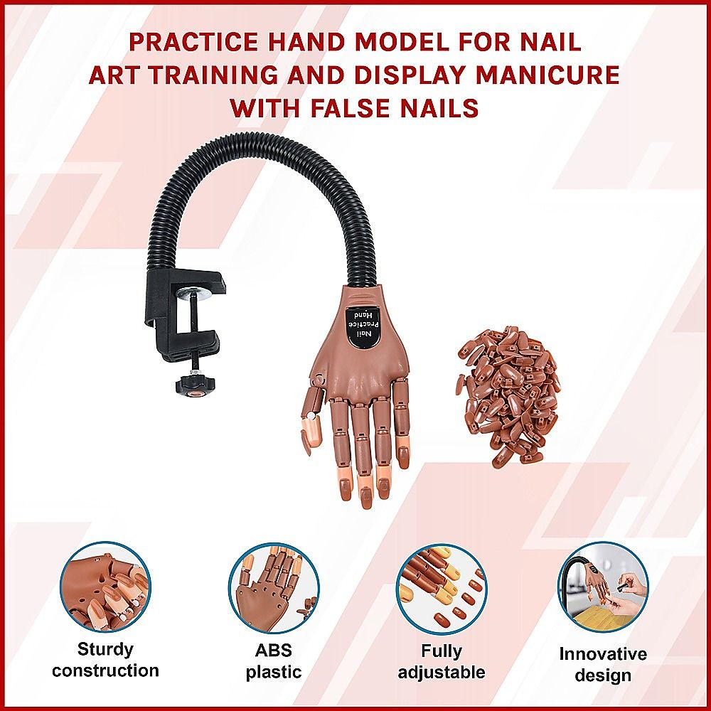 Practice Hand Model for Nail Art Training & Manicure with False Nails