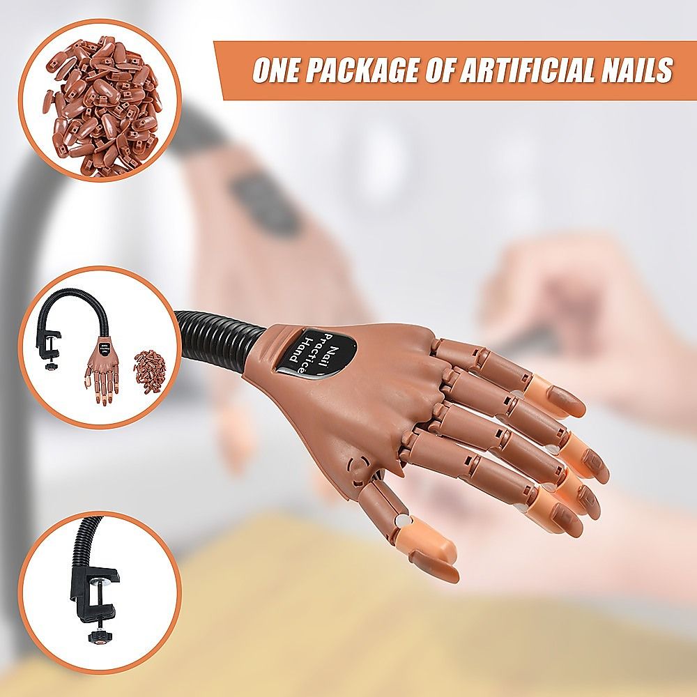 Practice Hand Model for Nail Art Training & Manicure with False Nails