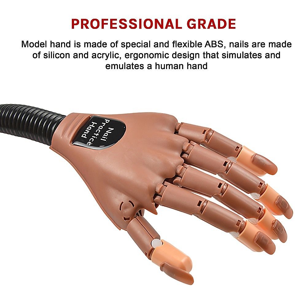 Practice Hand Model for Nail Art Training & Manicure with False Nails