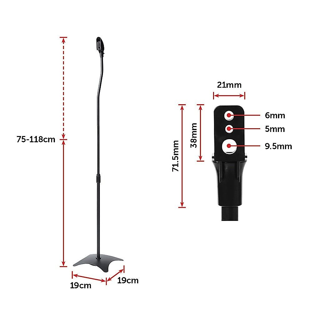 Speaker Stands Adjustable Rear Surround Sound Satellite Speakers - 2PCS