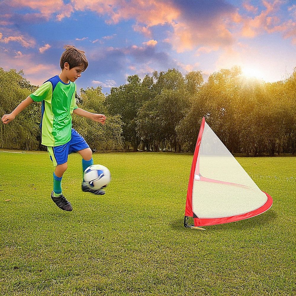 Kids Soccer Goals Set Portable 2 Pop Up Soccer Goals Cones Goal Carry Bag