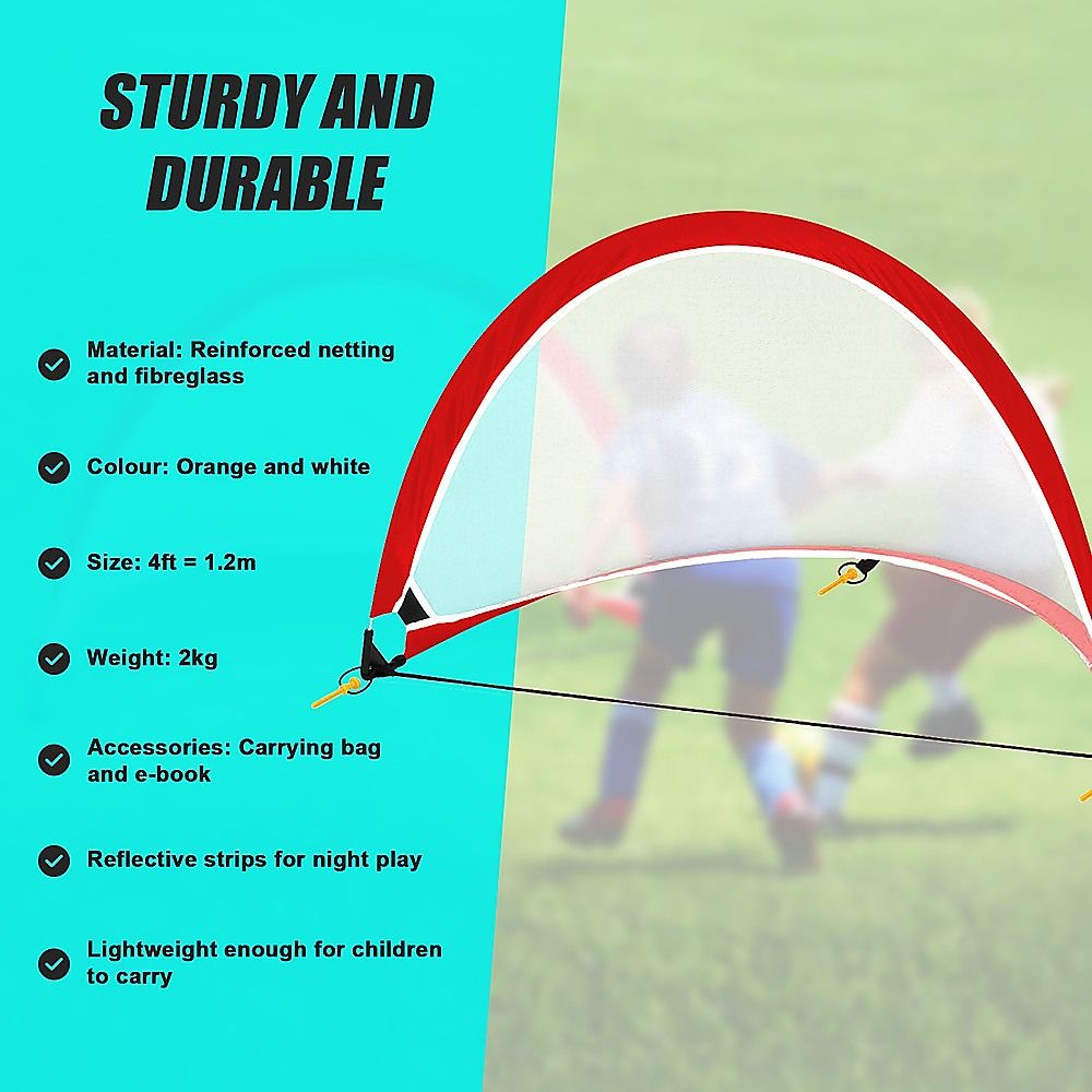 Kids Soccer Goals Set Portable 2 Pop Up Soccer Goals Cones Goal Carry Bag