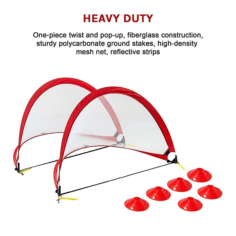 Kids Soccer Goals Set Portable 2 Pop Up Soccer Goals Cones Goal Carry Bag
