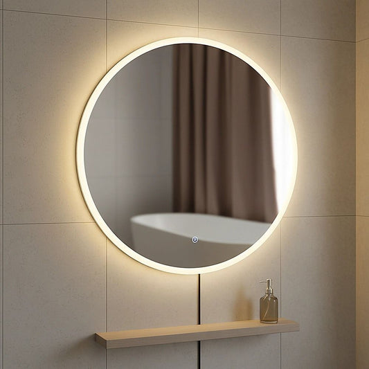 LED Wall Mirror 90cm Round Bathroom Mirror with Light