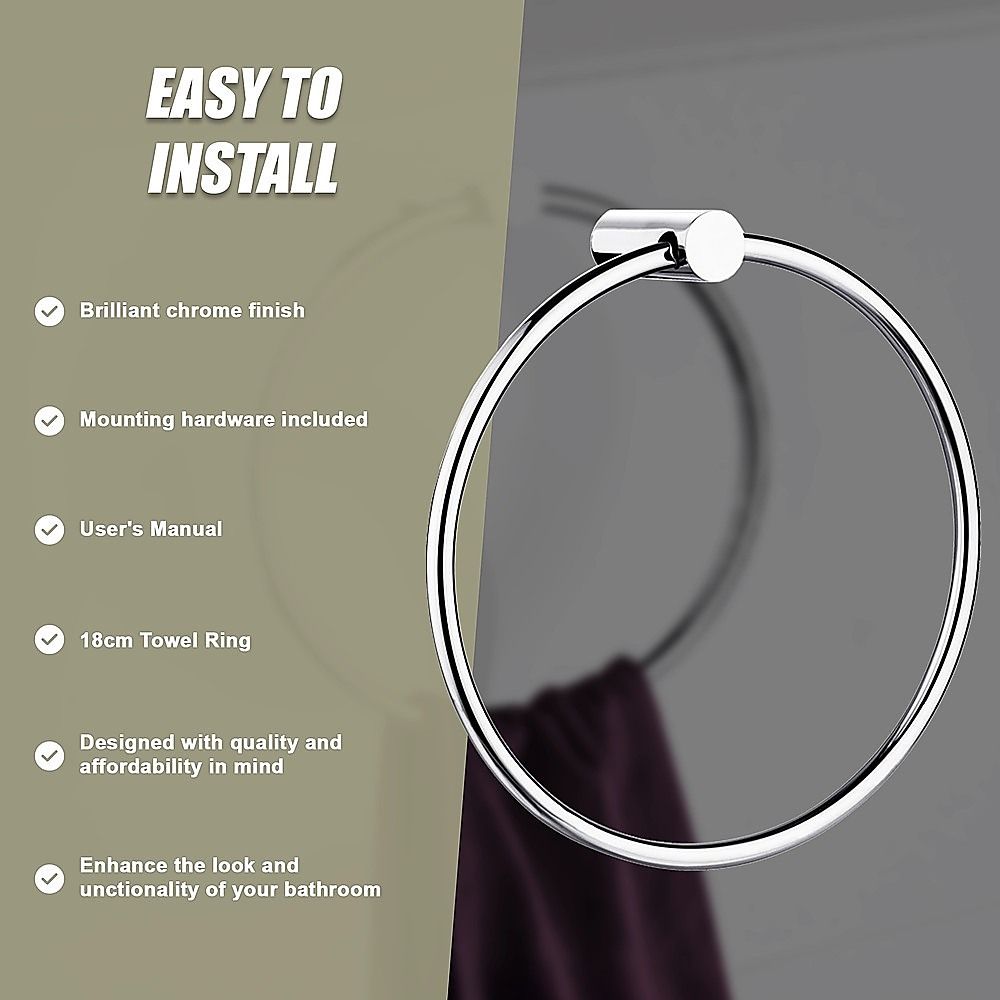 Towel Ring Rail 18cm Grade 304 Stainless Steel