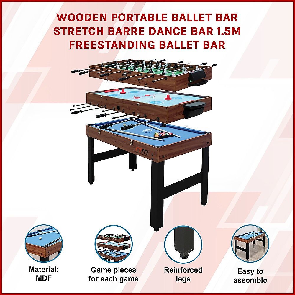 Games Table 4FT 3-in-1 Foosball Soccer Hockey Pool Table