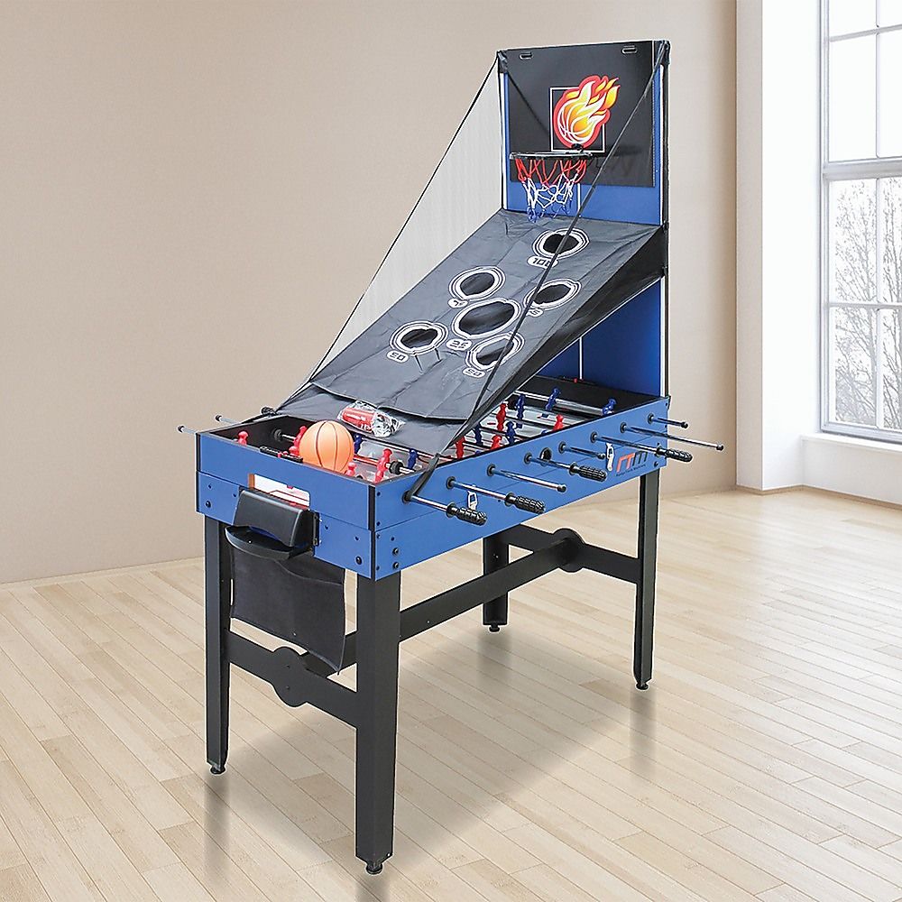 Games Table 4FT 12-in-1 Combo Foosball Soccer Basketball Hockey Pool Tennis