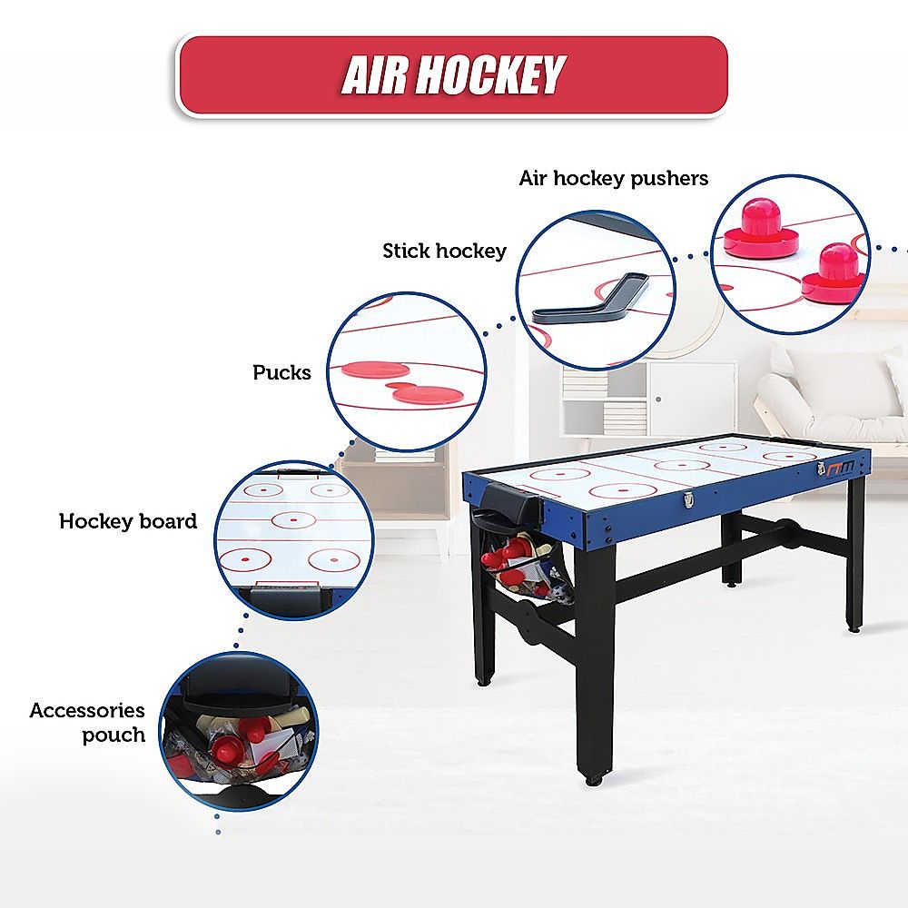 Games Table 4FT 12-in-1 Combo Foosball Soccer Basketball Hockey Pool Tennis
