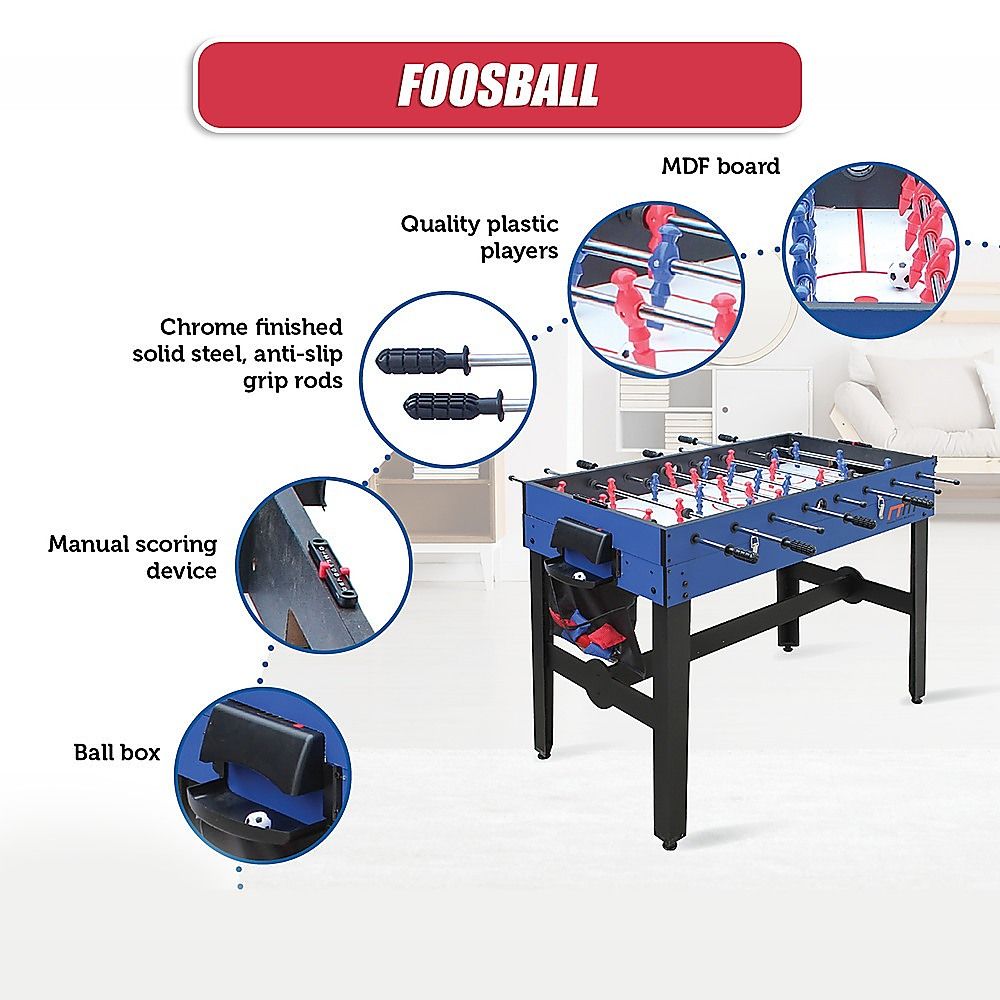 Games Table 4FT 12-in-1 Combo Foosball Soccer Basketball Hockey Pool Tennis